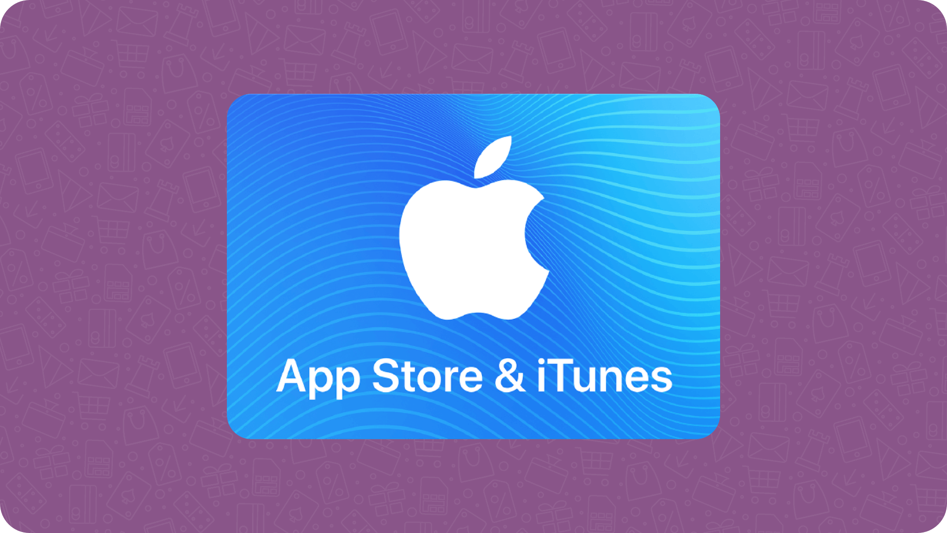 An iTunes voucher with purple background