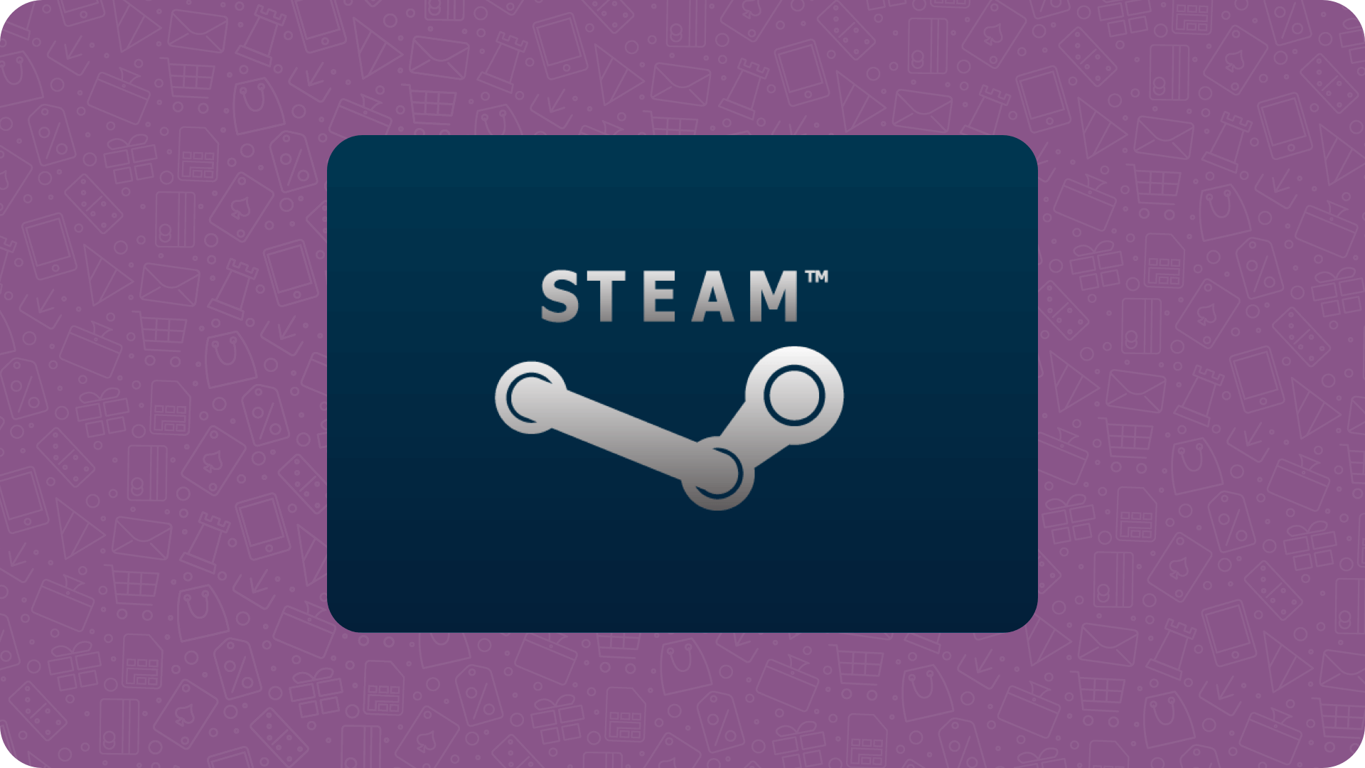 A steam voucher with a purple background